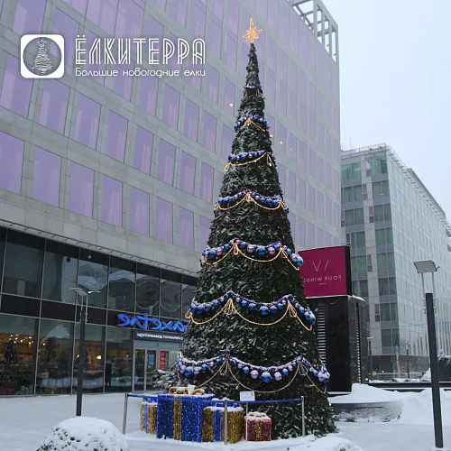 Искусственная уличная елка 10 метров с комплектом оформления Русское Рождество